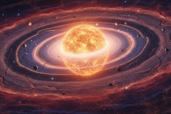 Descoberta do Webb mostra origem de minerais em discos planetários (Imagem: Fala Ciência via Gemini)