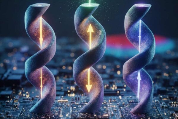Nanohélices controlam eletricidade com torção e magnetismo (Imagem: Fala Ciência via Gemini)