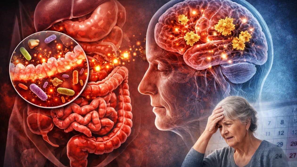 Inflamação intestinal pode influenciar o avanço do Alzheimer. (Foto: Fala Ciência via ChatGpt)
