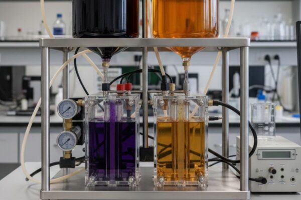 IA e robótica aceleram descobertas em baterias de fluxo redox (Imagem: Fala Ciência via Gemini)