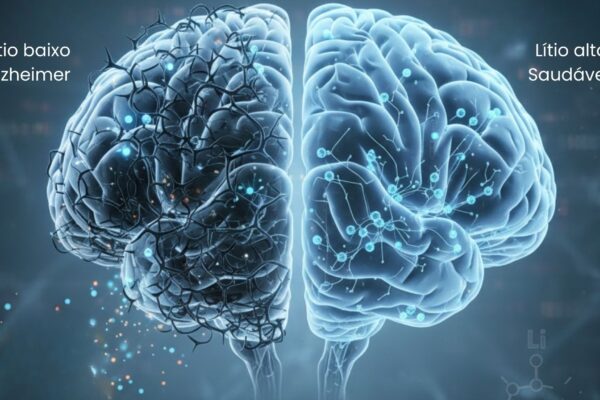 Redução de lítio no cérebro pode iniciar o Alzheimer. (Foto: Fala Ciência via Gemini)
