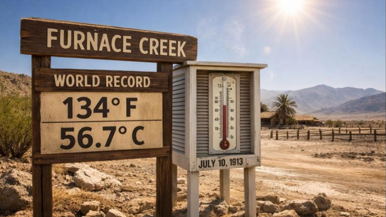 Vale da Morte registrou 56,7 °C, maior calor já medido na Terra (Imagem: Fala Ciência via ChatGPT)