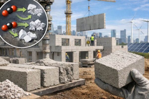 Material enzimático constrói rápido e captura carbono do ar (Imagem: Fala Ciência via ChatGPT)