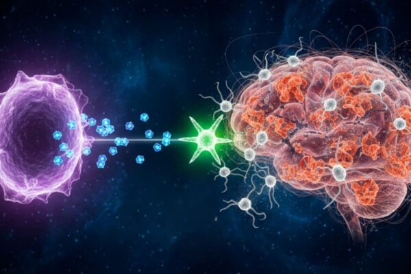 Cistatina C ativa TREM2 e micróglia remove placas do Alzheimer. (Foto: Fala Ciência via Gemini)