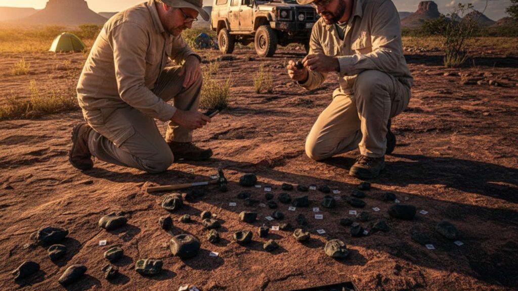 Campo de tectitos brasileiros expande nosso conhecimento sobre colisões (Imagem: Fala Ciência via Gemini)
