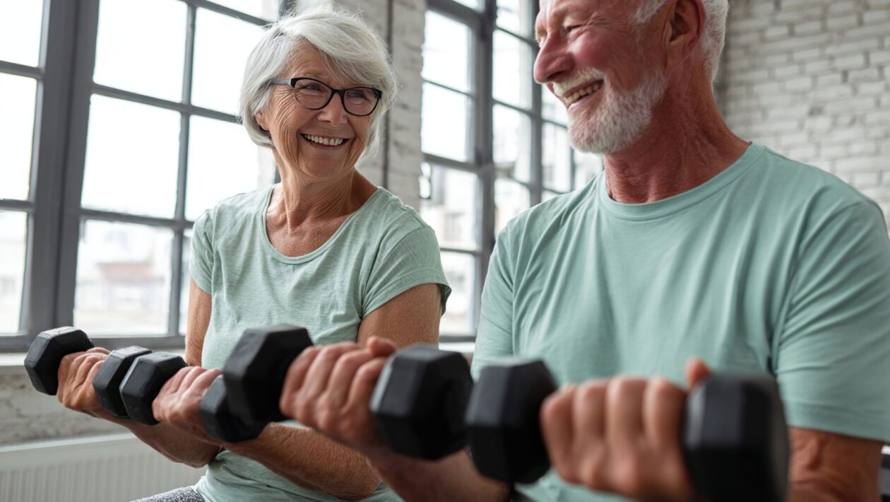 Treino de força leve ajuda a preservar músculos na velhice. (Foto: Rooro Jhong Rhang via Canva)