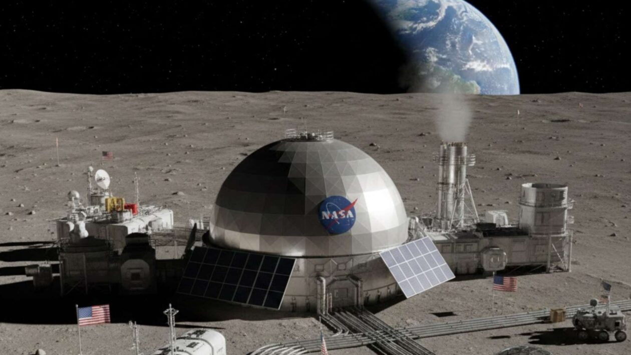 NASA aposta em energia nuclear para sustentar bases humanas na Lua (Imagem: Fala Ciência via Gemini)