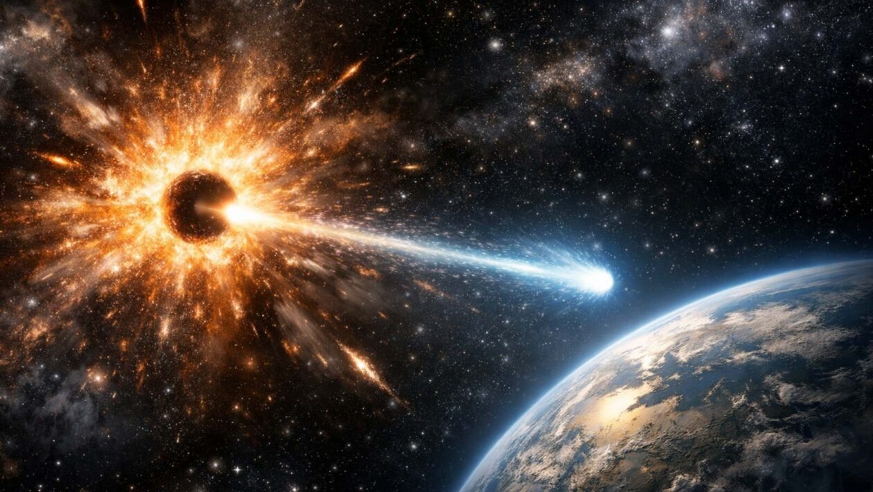 Neutrino extremo pode ter vindo da explosão de um buraco negro (Imagem: Fala Ciência via ChatGPT)