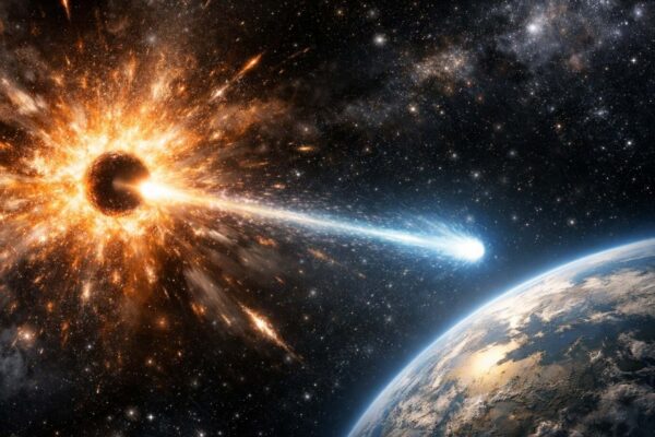 Neutrino extremo pode ter vindo da explosão de um buraco negro (Imagem: Fala Ciência via ChatGPT)