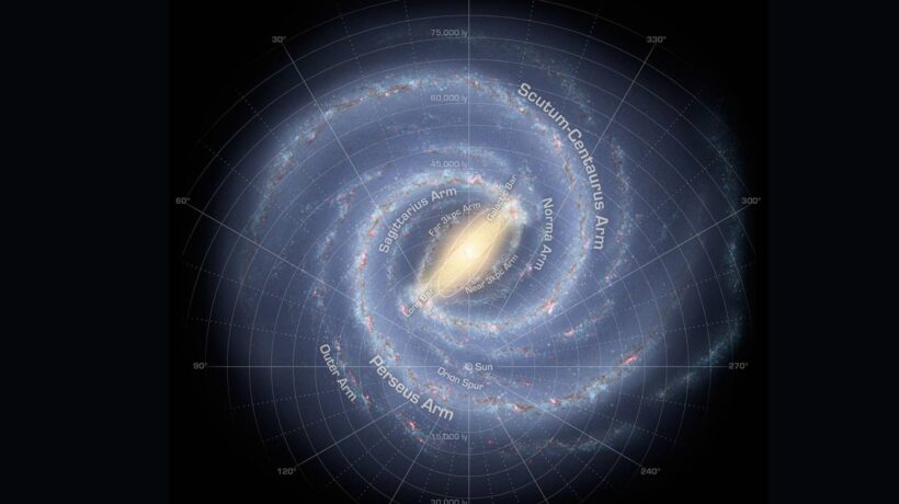 Campo magnético galáctico mostra reviravolta inesperada (Imagem: NASA/JPL-Caltech/R. Hurt (SSC/Caltech))