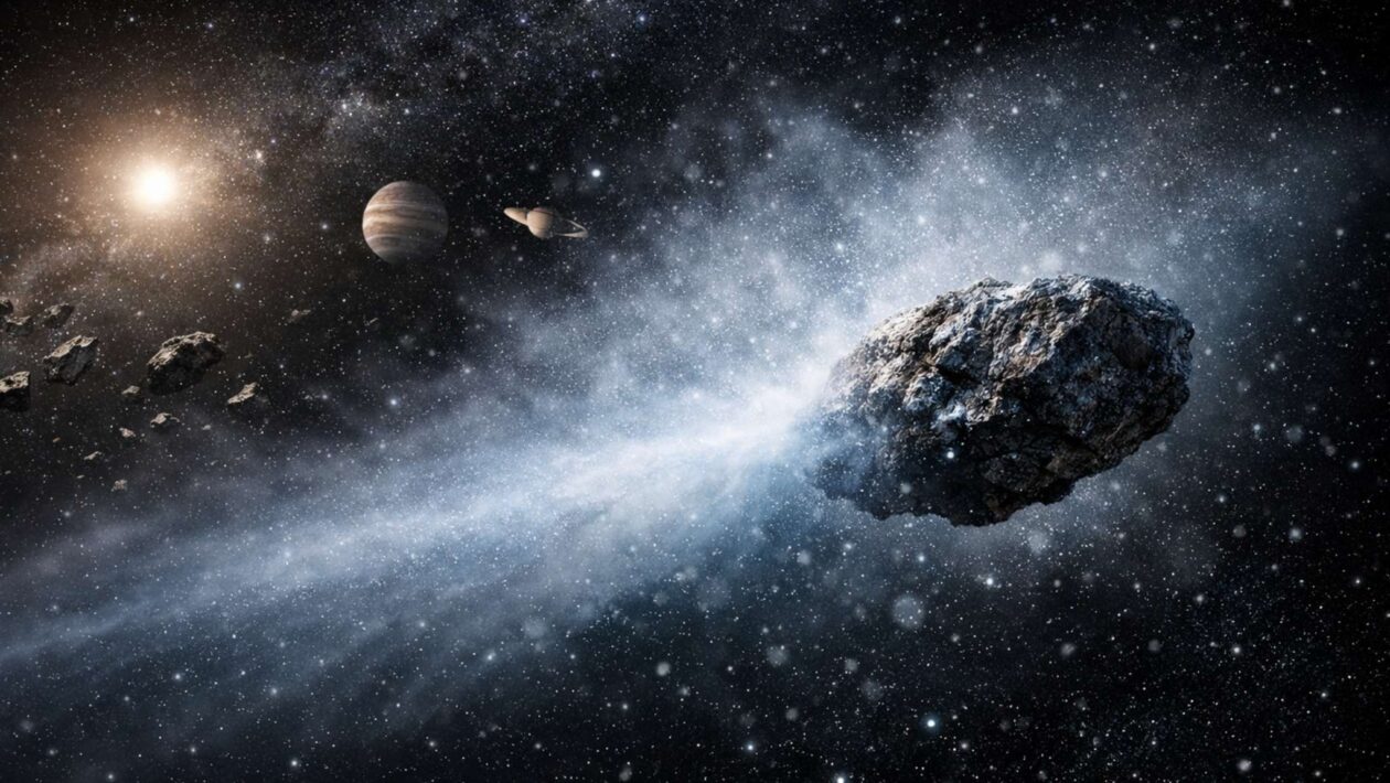 3I/ATLAS revela água e pistas sobre a vida fora da Terra (Imagem: Fala Ciência via ChatGPT)