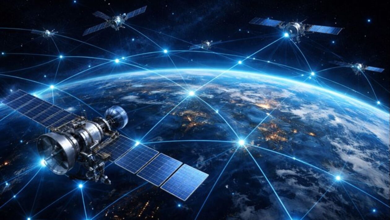 Musk quer usar satélites solares para alimentar a inteligência artificial (Imagem: Fala Ciência via ChatGPT)