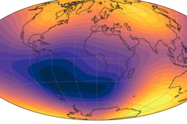 Anomalia do Atlântico Sul cresce e enfraquece intensamente próximo à África (Imagem: ESA/ Finlay, CC et al., 2025)