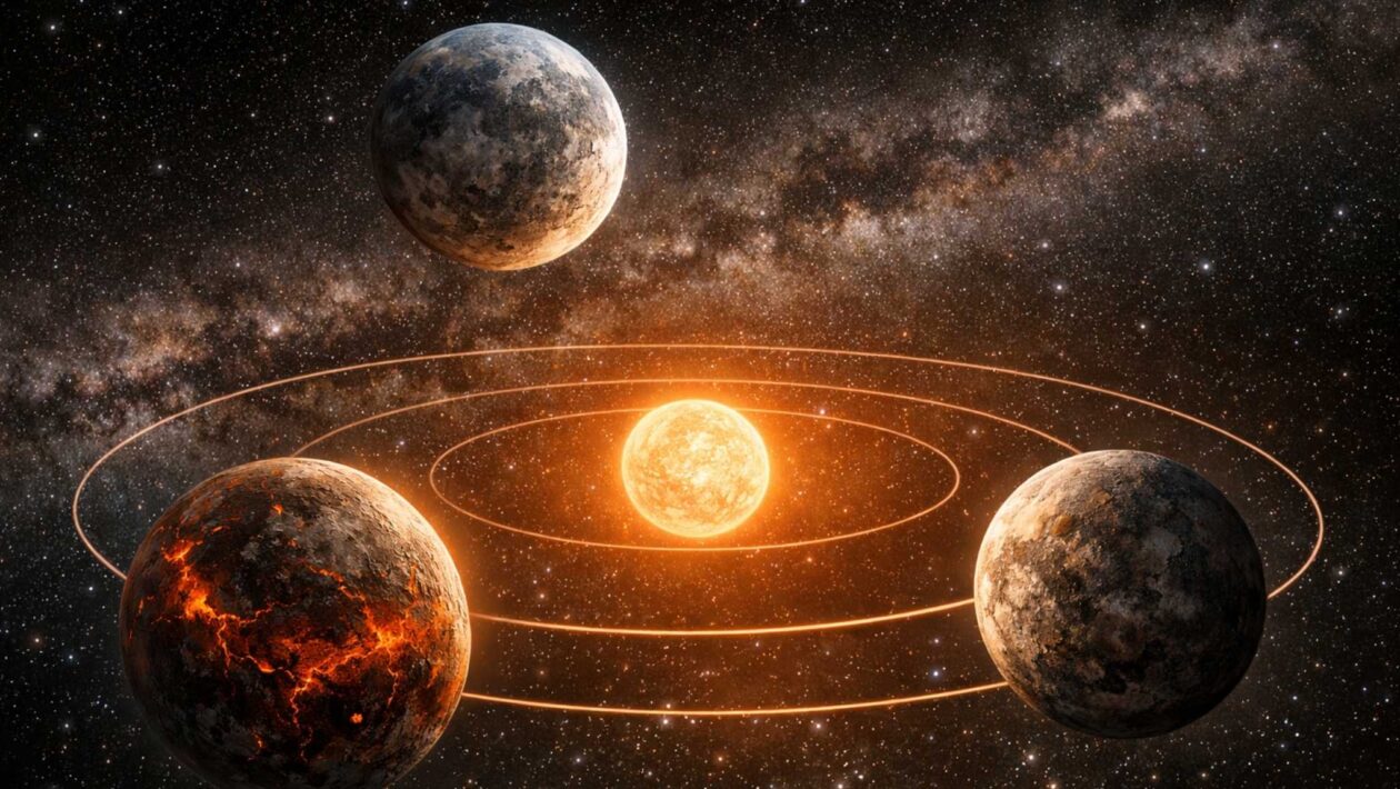 Novo exoplaneta amplia sistema vizinho com três super-Terras (Imagem: Fala Ciência via ChatGPT)