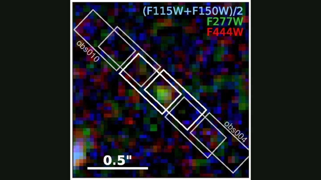 CAPERS-39810 mostra como era o universo primitivo (Imagem: arXiv (2026). DOI: 10.48550/arxiv.2601.17498)
