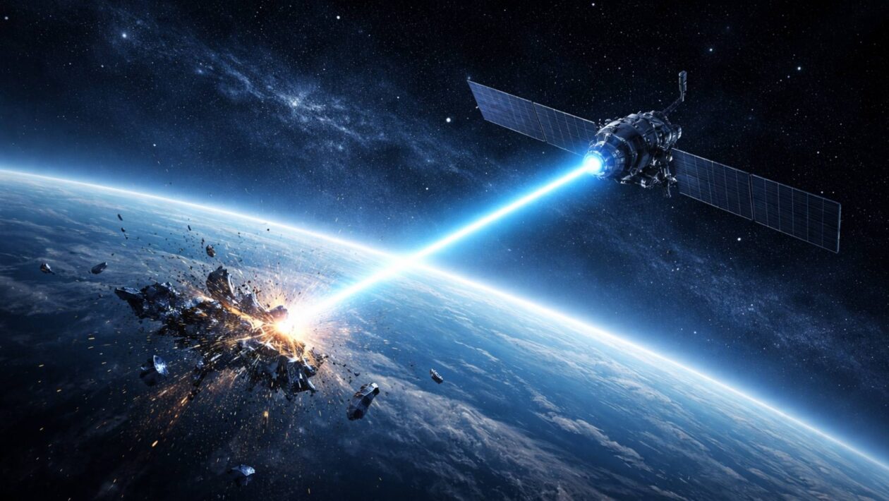 Nova tecnologia usa ionosfera para limpar detritos orbitais (Imagem: Fala Ciência via ChatGPT)