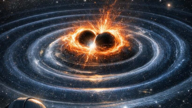 Onda gravitacional recorde testa os limites da teoria de Einstein (Imagem: Fala Ciência via ChatGPT)