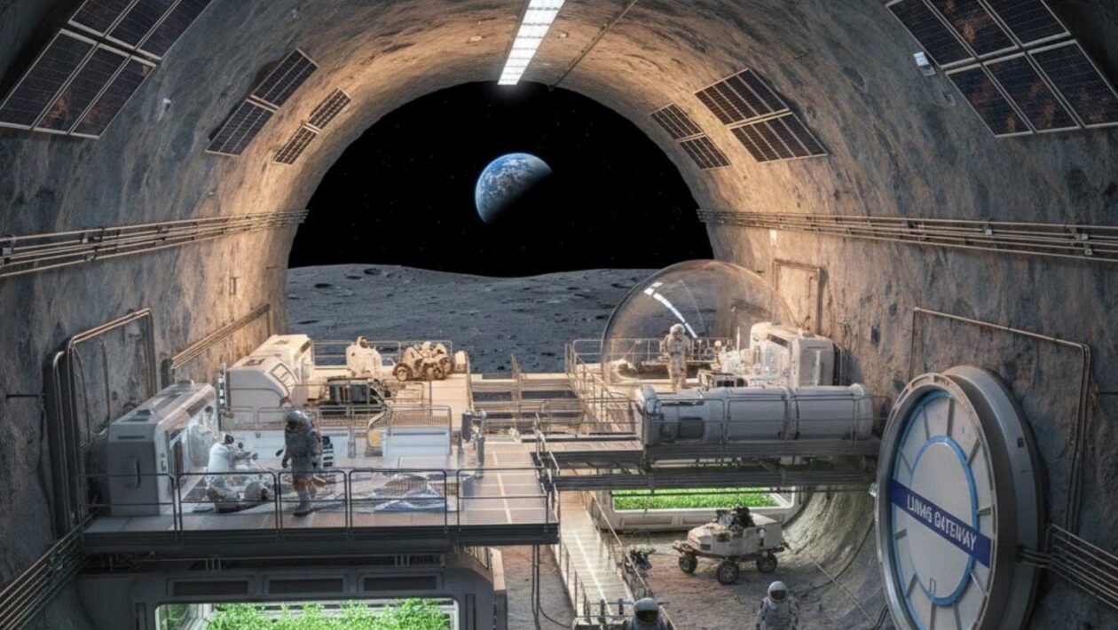 Robôs exploram túneis de lava para futuras bases na Lua (Imagem: Fala Ciência via Gemini)