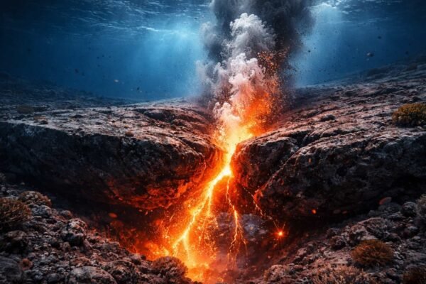 Vazamento no Pacífico pode indicar risco de mega terremoto (Imagem: Fala Ciência via ChatGPT)