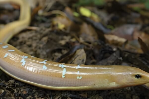 Coloração do lagarto sem patas combina camuflagem e sinalização sexual surpreendente (Imagem: Yu-Jhen Liang)