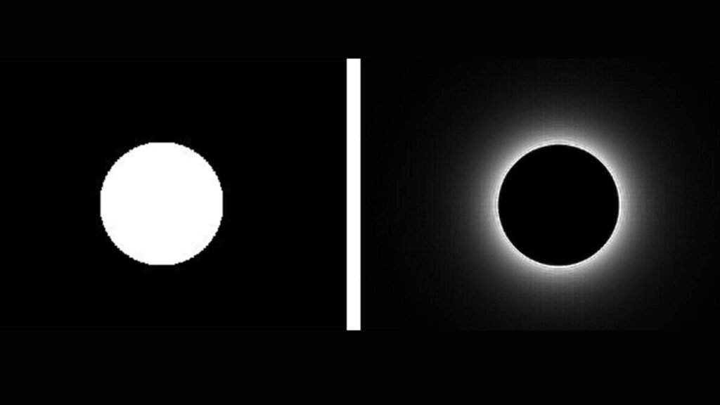 Máscara de vórtice remove luz estelar central, permitindo detectar apenas o brilho do exoplaneta (Imagem: Gene Serabyn, NASA JPL)
