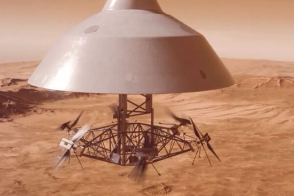 Helicópteros Skyfall explorarão Marte usando a primeira espaçonave interplanetária movida a energia nuclear (Imagem: AeroVironment)