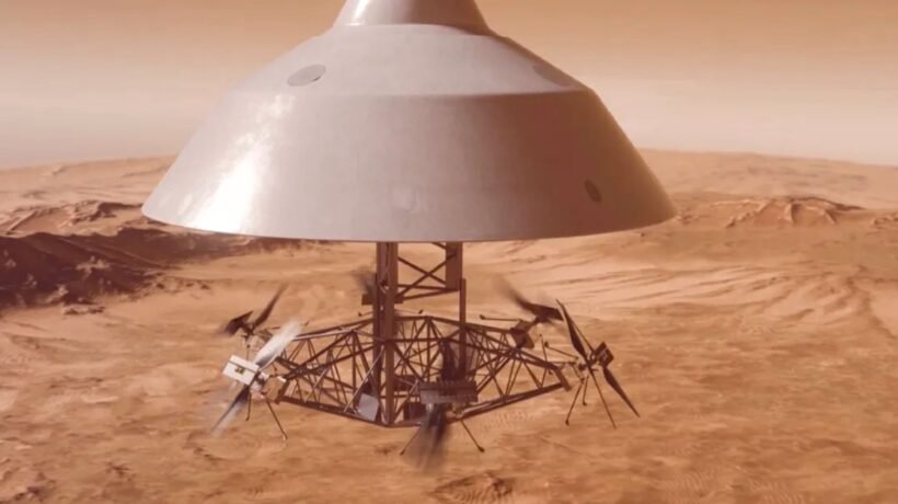 Helicópteros Skyfall explorarão Marte usando a primeira espaçonave interplanetária movida a energia nuclear (Imagem: AeroVironment)