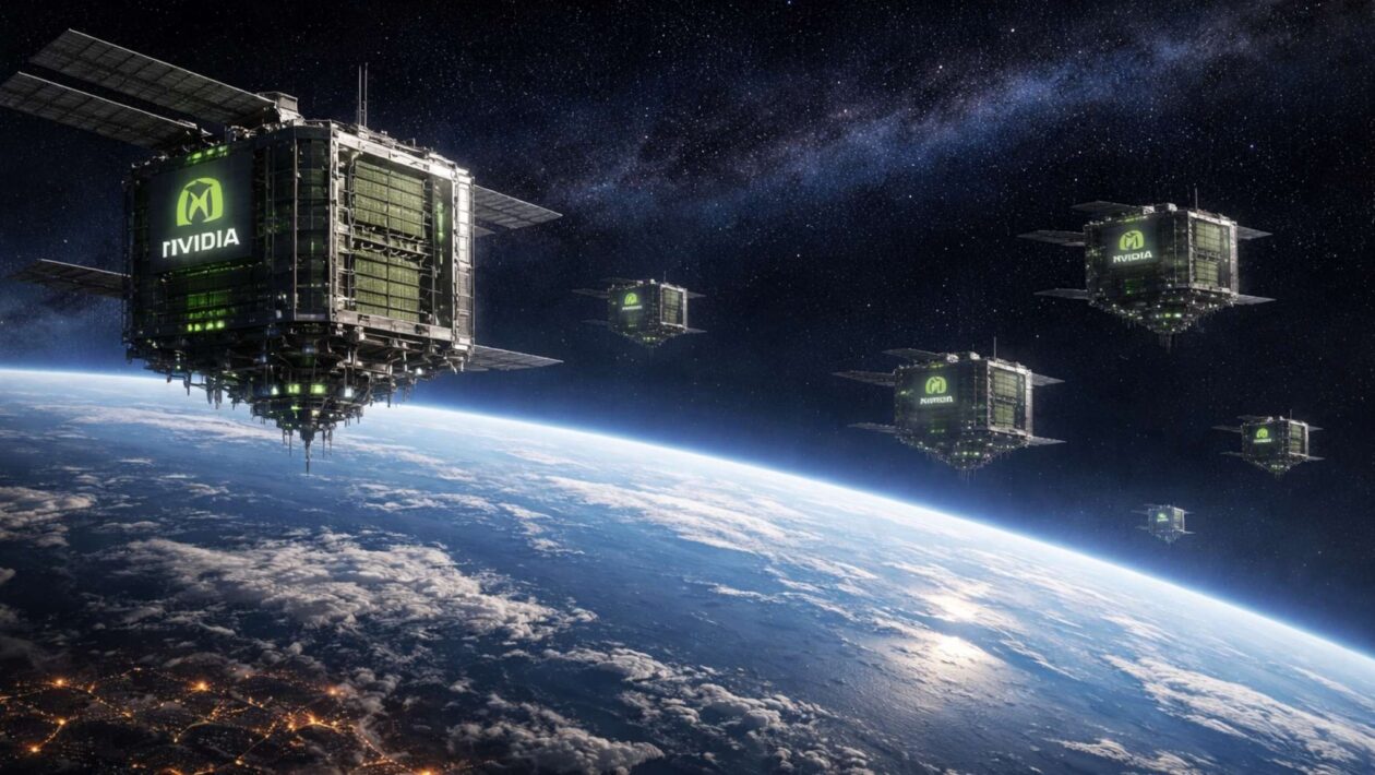 Nvidia quer levar data centers de IA para o espaço (Imagem: Fala Ciência via ChatGPT)