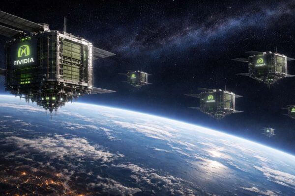 Nvidia quer levar data centers de IA para o espaço (Imagem: Fala Ciência via ChatGPT)