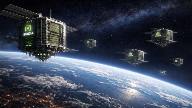 Nvidia quer levar data centers de IA para o espaço (Imagem: Fala Ciência via ChatGPT)