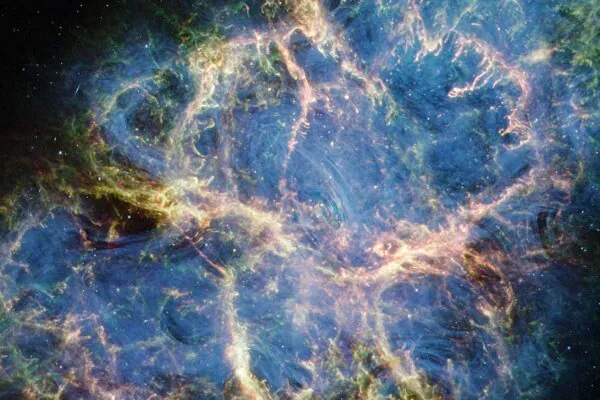 Disputa cósmica cria listras no Pulsar do Caranguejo (Imagem: NASA)