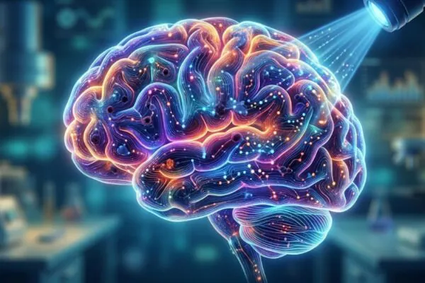 Alzheimer provoca mudanças químicas detalhadas em todo cérebro. (Foto: Fala Ciência via Gemini)