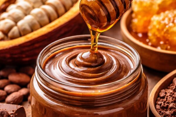 Combinação de mel e cacau rende chocolate antioxidante. (Foto: Fala Ciência via ChatGPT)