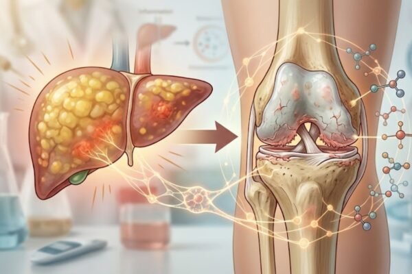 Fígado gorduroso pode aumentar risco de osteoartrite. (Foto: Fala Ciência via Gemini)