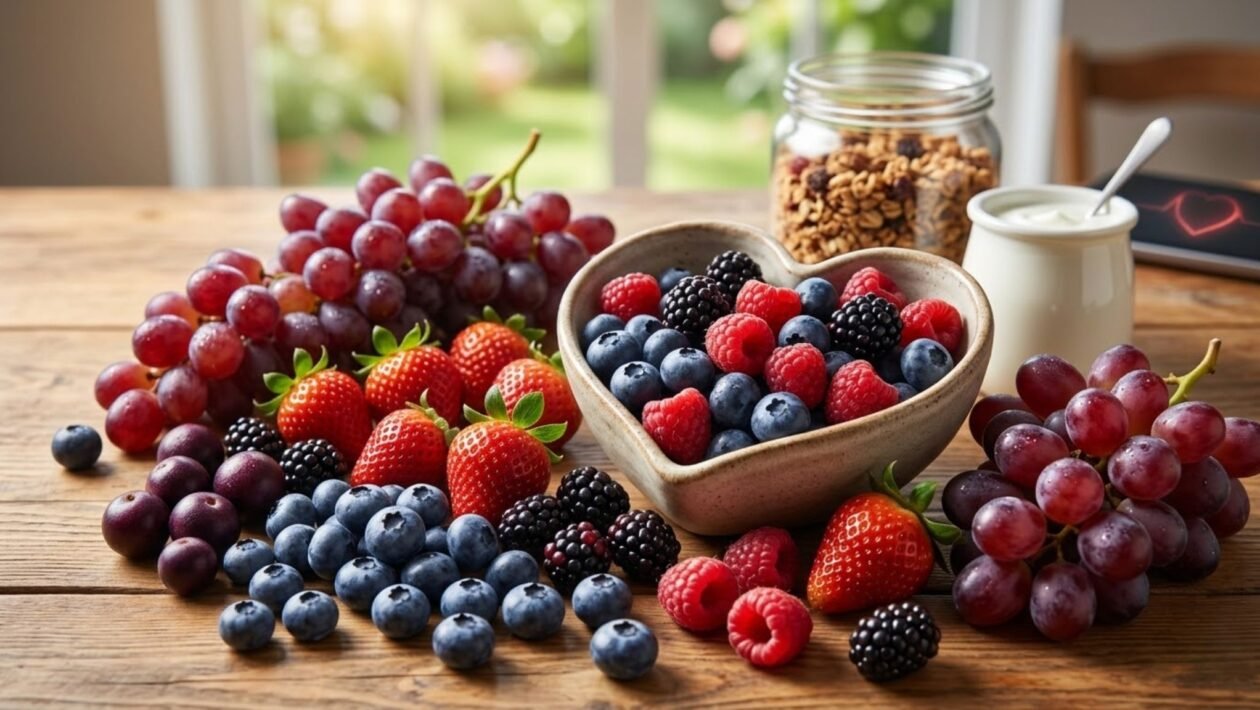 Antocianinas ajudam a reduzir risco de infarto. (Foto: Fala Ciência via Gemini)