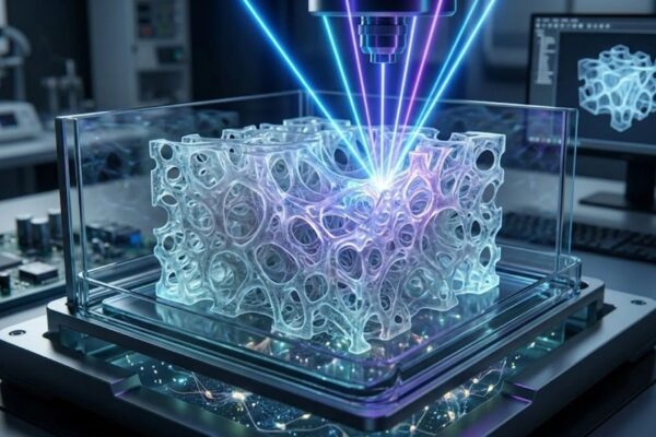 Laser cria implante de hidrogel que imita o osso natural. (Foto: Fala Ciência via Gemini)