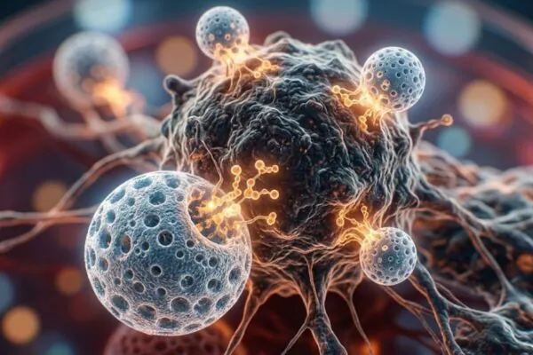 Tecnologia leva quimioterapia direto às células tumorais. (Foto: Fala Ciência via Gemini)