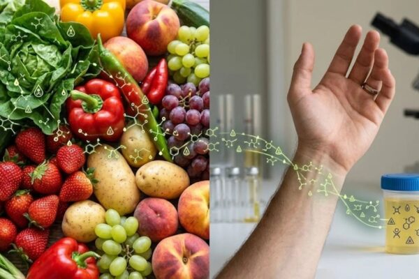 Pesquisa detecta pesticidas na urina de consumidores. (Foto: Fala Ciência via Gemini)