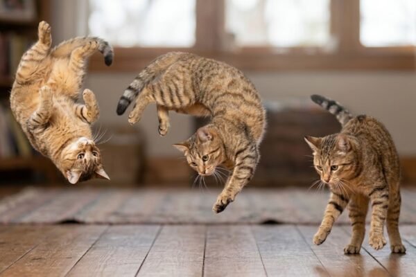Movimento no ar garante aterrissagem segura dos gatos. ( Foto: Fala Ciência via Gemini)