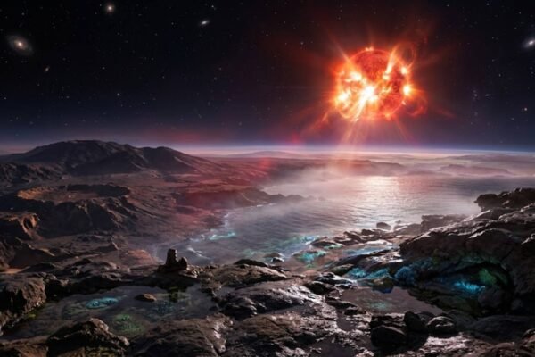 Erupções estelares podem ampliar as chances de vida em planetas distantes (Imagem: Fala Ciência via Gemini)