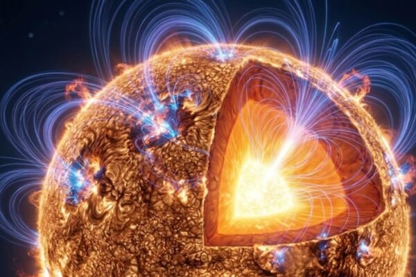 Estudo revela magnetismo “fóssil” preservado em estrelas por bilhões de anos (Imagem: Fala Ciência via Gemini)