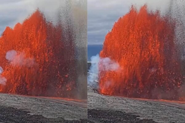 Erupção nesta quinta: Kilauea lança lava a 200 metros e fecha parque (Imagem: Reprodução/ X)