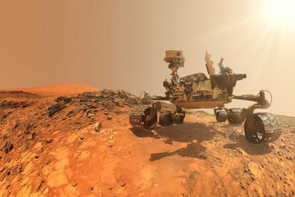 Rover em Marte explora paisagem marciana real durante missão científica da NASA (Imagem: Getty Images via Canva)