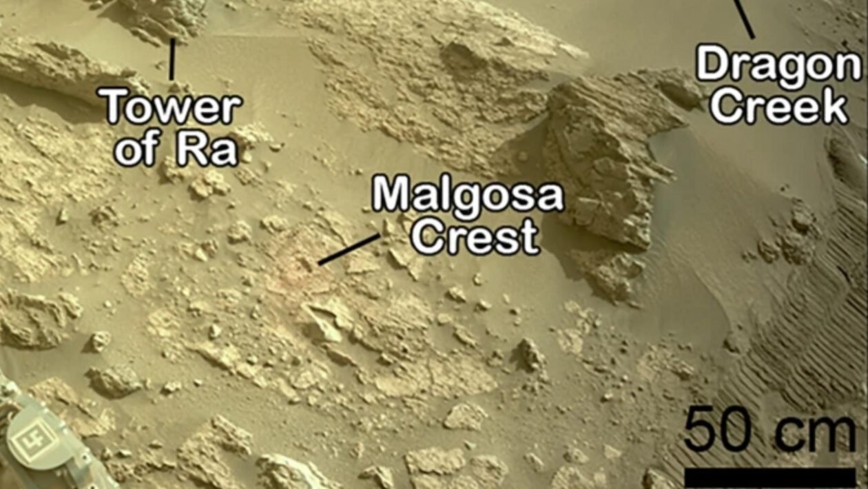 Descoberta do Perseverance reacende debate sobre bioassinaturas no planeta vermelho (Imagem: NASA/JPL-Caltech/ Nature Communications, 2026)