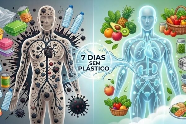 Dieta sem plástico reduz toxinas rapidamente. (Foto: Fala Ciência via Gemini)