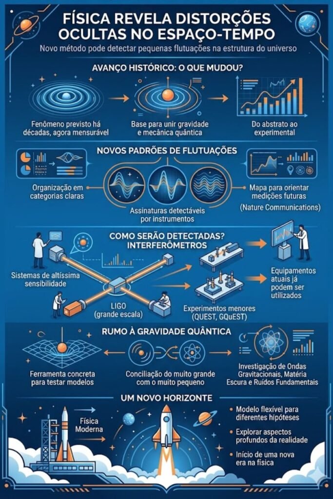 O espaço-tempo pode estar vibrando e agora podemos provar (Imagem: Infográfico / Fala Ciência)