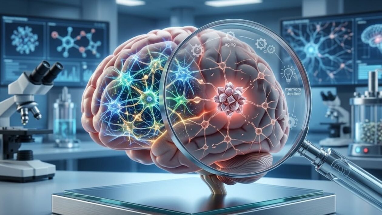Envelhecimento cerebral afeta memória e conexões. (Foto: Fala Ciência via Gemini)