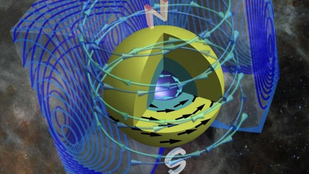Campos magnéticos decidem como estrelas giram antes de morrer. (Imagem: KyotoU / Lucy McNeill)
