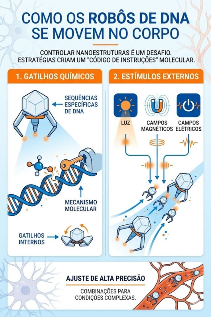 Entenda como funcionam os inovadores robôs de DNA dentro do corpo humano. (Foto: Infográfico / Fala Ciência)