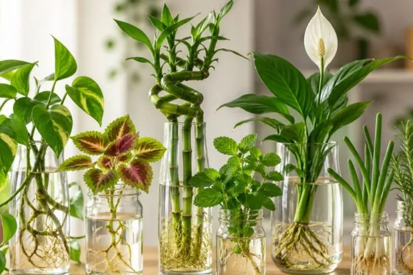 Cultivo de plantas na água: técnica simples, limpa e eficiente. (Foto: Fala Ciência via ChatGPT)